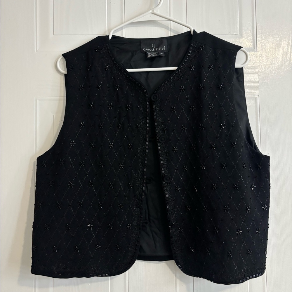 Carole Little Black Beaded Vest
